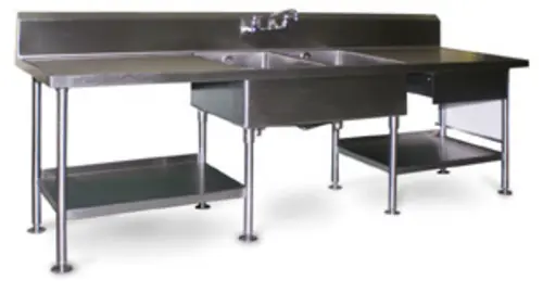 Eagle Group SMPT30108 108" Prep Table Sink Unit - (2) Sinks, Splash Mount Faucet