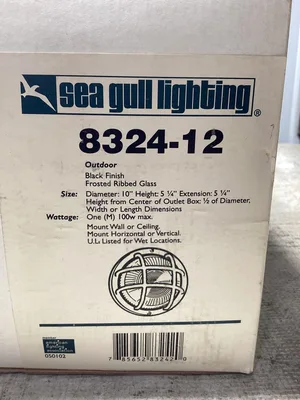 Sea Gull 8324-12 Riverside Outdoor Lighting 10″ Black Trim