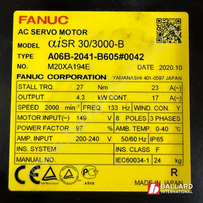 FANUC aiSR 30/3000-B AC Servo Motor w/ Gear Options