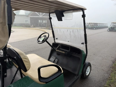 (1) 2015 E-Z-Go golf cart with a Kawasaki gas engine, includes canopy, ball cover, club cover, fold-...