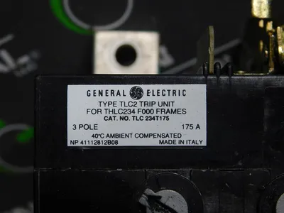General Electric TLC 234T175 Type TLC2 Trip Unit 175A 3 Pole for THLC234 Used