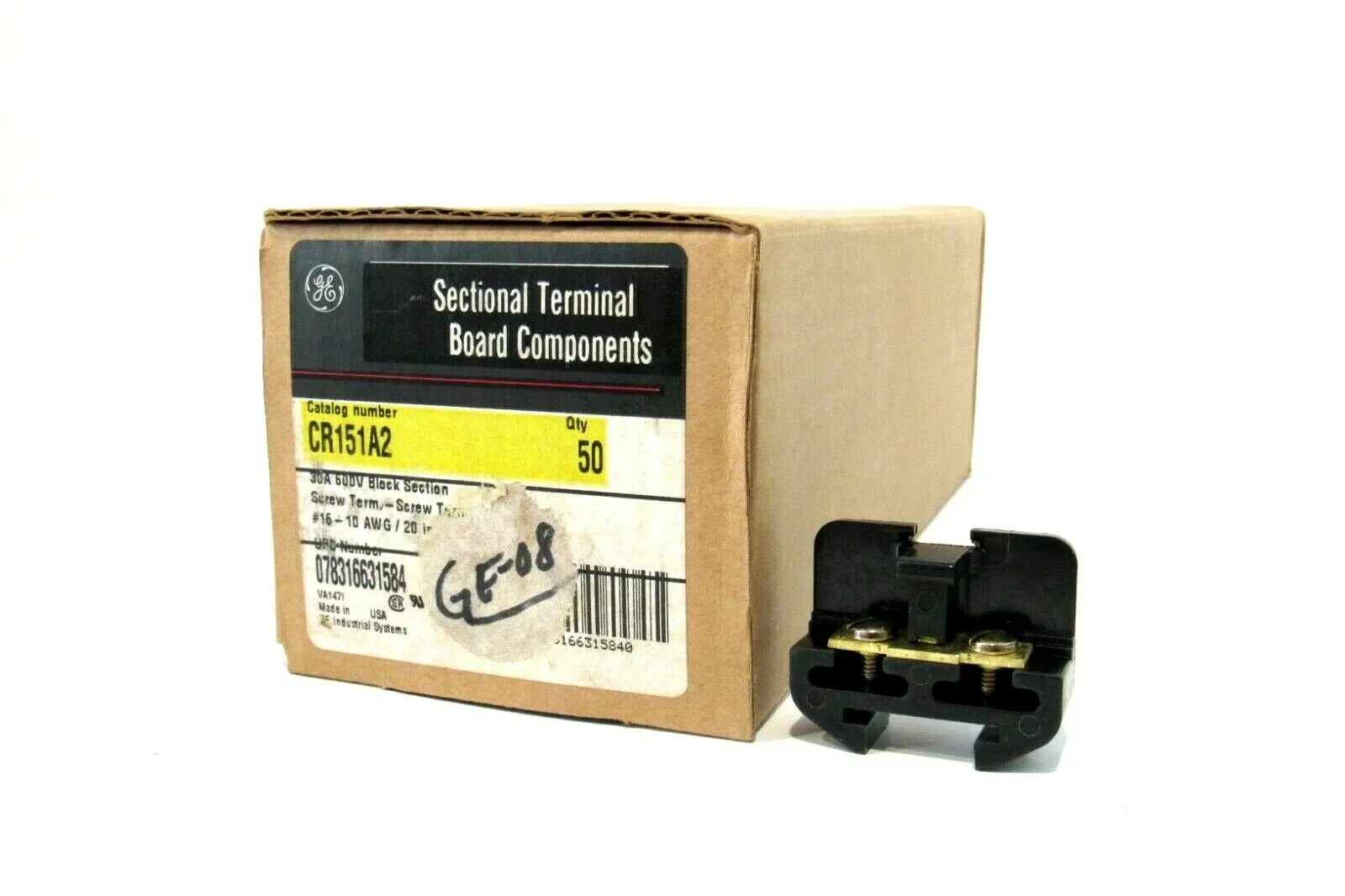 LOT OF 50 NEW GENERAL ELECTRIC CR151A2 TERMINAL BLOCKS