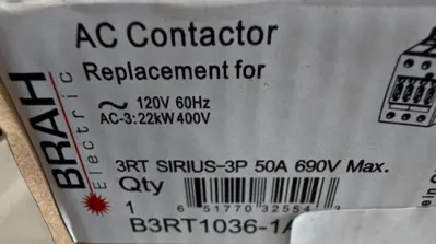 NEW BRAH ELECTRIC B3RT1036-1AK61 CONTACTOR 120V 60HZ B3RT10361AK61