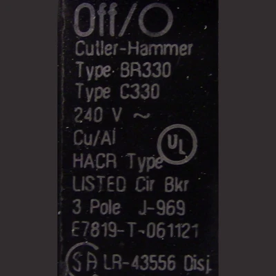 Cutler Hammer 3 Pole 30 Amp Push-in Breaker