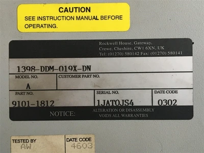 USED ALLEN BRADLEY 1398-DDM-019X-DN-