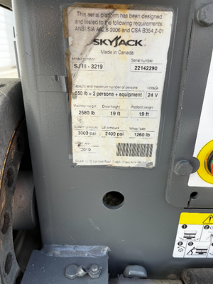 USED 2019 Skyjack SJ3219