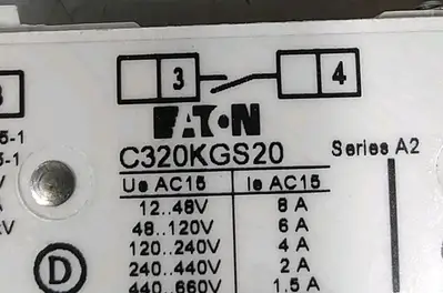 Eaton C320KGS20 Auxiliary Contact Block Loc4D25