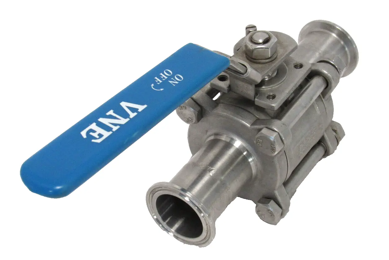 NEW VNE 1-1/2" SANITARY BALL VALVE 1-1/2"-316