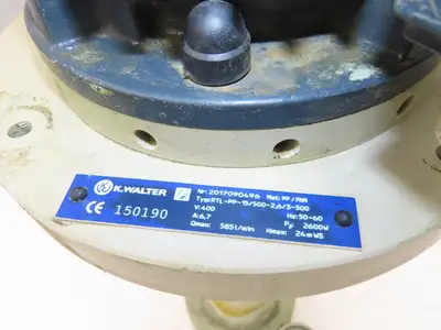 Plastic Centrifugal Immersion Pump 585 L/min 3.1kw 400V RTL-PP-15/500-2.6/3-500