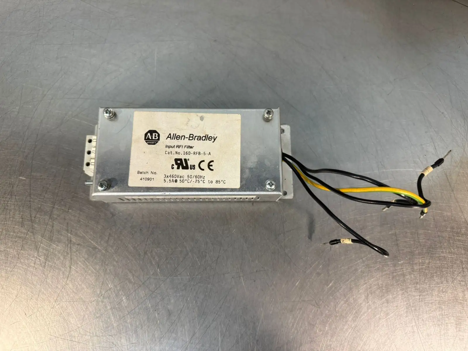 Allen Bradley 160-RFB-5-A Input RFI Filter 5.5A 3x460VAC (3.1.2)