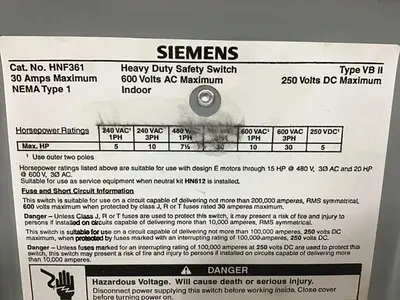 USED SIEMENS HNF361 VBII
