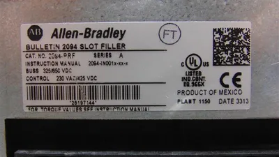 Allen Bradley 2094-PRF/A Kinetix 6000 Power Rail Slot Filler Used