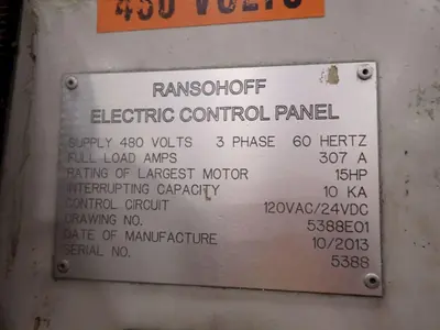 48" X 3-STAGE RANSOHOFF ROTARY DRUM BATCH AUTOMATIC PARTS DEBURR & WASHER SYSTEM, NEW 2013: YOBRO #24300