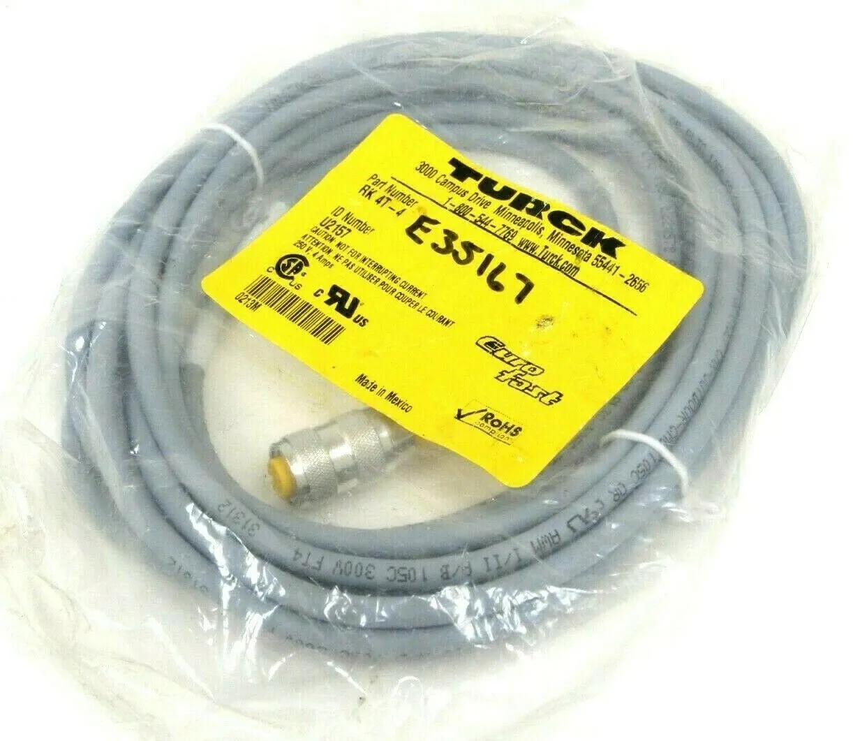 NEW TURCK RK4T-4 EURO FAST CONECTOR RK4T4