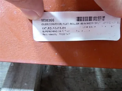 Superior Industries D5-20E-48 Orange Idler Flat Conveyor Roller 48" Surplus