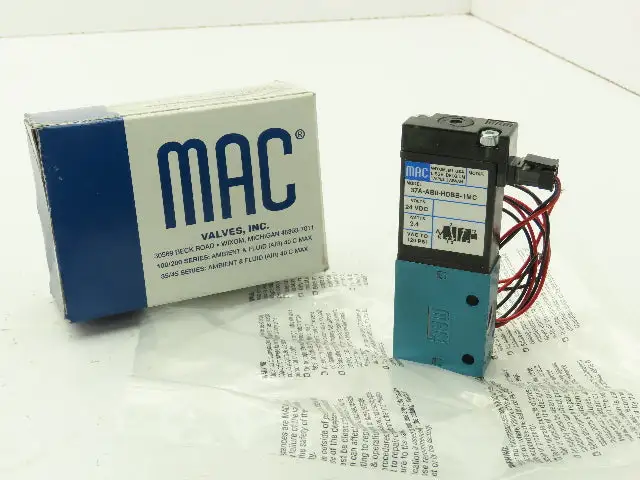 MAC 37A-AB0-HDBB-1MC Pneumatic Solenoid 3/2 Poppet Valve 24VDC 1/4" NPT