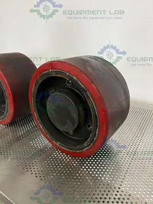 USED LOT OF 2 - RAYMOND 10" X 5" POLYURETHANE FORKLIFT TIRES 6T2