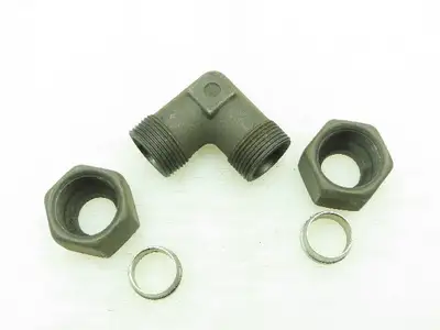 VOSS S16 Steel Flareless Metric 90° Union Compression Elbow 16mm Tube  LOT of 3