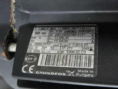 Grundfos LP 80-125/114 A-F-A-AUUE 3" In-Line Circulator Pump 250gpm 4kw 460V 3PH