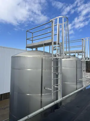 DCI Inc. Stainless Steel Storage Tanks Group of 3  6000 & 10000 Gallon Agitated CIP-Ready