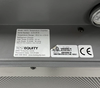 USED 2012 TEST EQUITY 1007C THERMAL CHAMBER