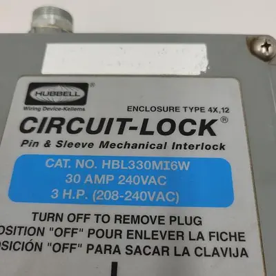 USED HUBBELL HUBBELL HBL330MI6W CIRCUIT LOCK