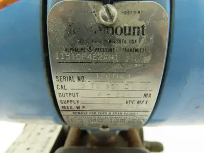 Rosemount 1151DP Pressure Transmitter 0-150" WC 3-Way Minimatic Valve MM4B-T-SS
