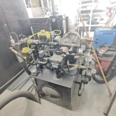 200 Ton, Accudyne, 36" x 72" hydraulic vacuum press, 750° heated plattens