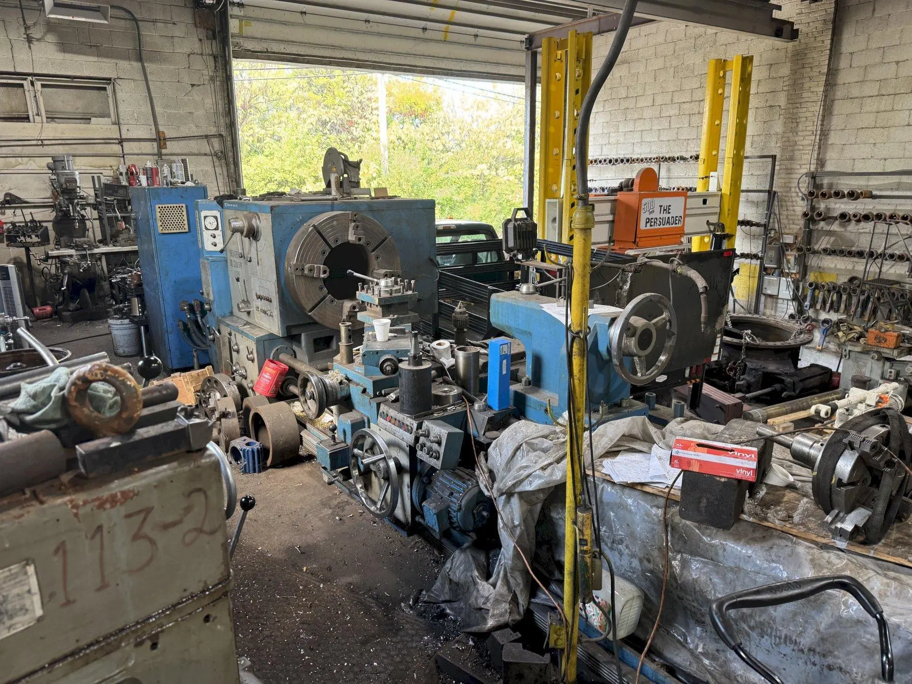 36" X 120" BROADBENT 16" HOLLOW SPINDLE ENGINE LATHE.  STOCK #0889125