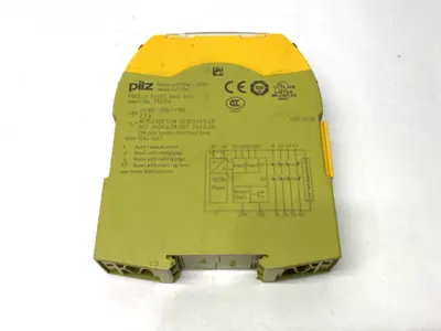 USED PILZ SAFETY RELAY 750104 DAMAGED DIN LATCH