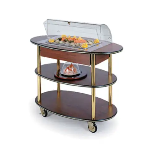 Geneva Oval Dessert Cart w/ Domed Design - Mahogany (36306)