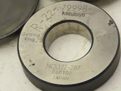 Mitutoyo 177 Holtest Bore Gage Steel Setting Rings .35" .50" .65" .80"  Lot of 4