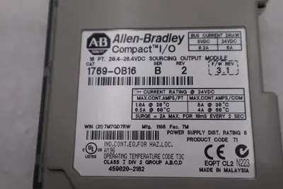 Allen-Bradley 1769-OB16 SER B F/W REV 3.1 Compact I/O Module #K-1565C