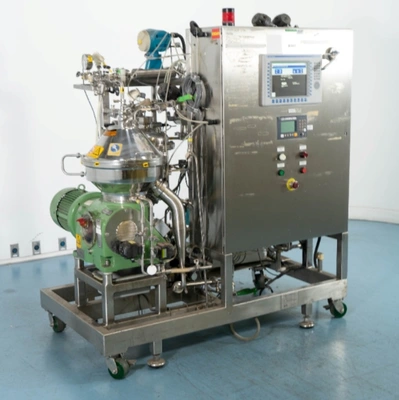 Westfalia CSC 6-06-476 hydro-hermetic clarifier skid, 316L SS.