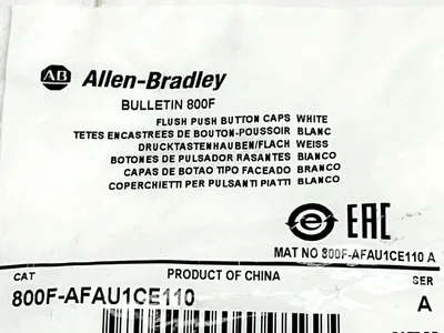 800F-AFAU1CE110 | Allen Bradley  Flush Push Button Cap White DOWN - New