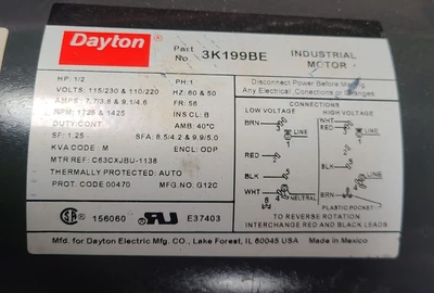 Used Dayton DAYTON General 5K262V Motors (misc) California US | Amiron Machinery #725463