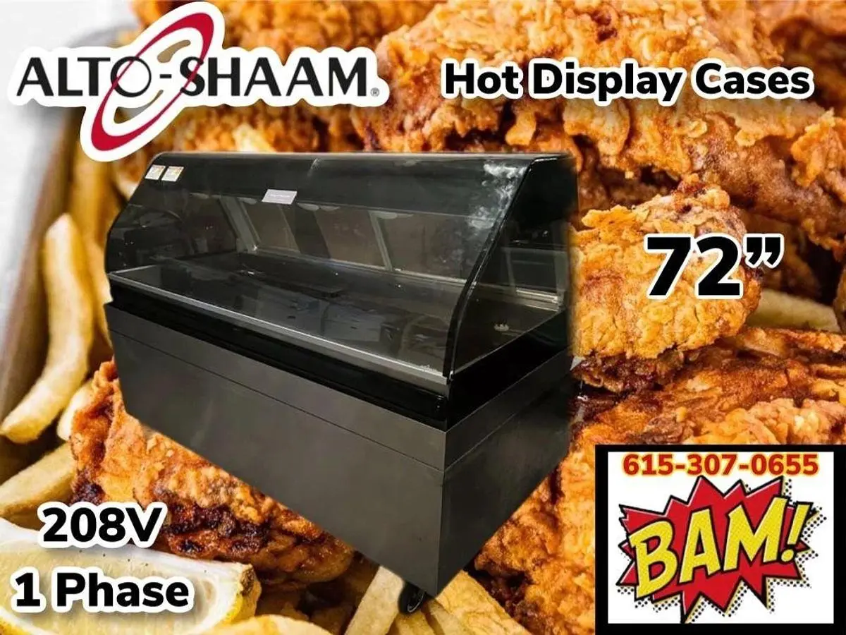 Used:Alto-Shaam ED2-72-BLK 72” Full Service Countertop Heated Display Case - (1) Shelf, 120/208-240v/1phUsed:Alto-Shaam ED2-72-BLK 72” Full Service Countertop Heated Display Case - (1) Shelf, 120/208-240v/1ph