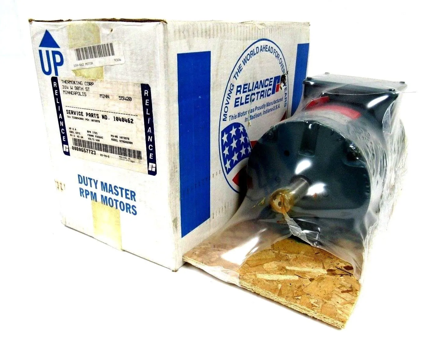 NEW RELIANCE ELECTRIC B78Q0698M-SU MOTOR 2HP 1725 RPM 3 PHASE 460V B78Q0698MSU