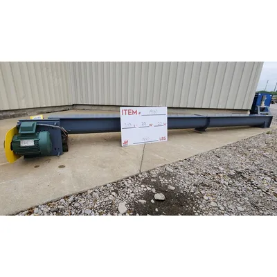 Used 8" dia X 17' U-trough Industrial Screw Auger Conveyor