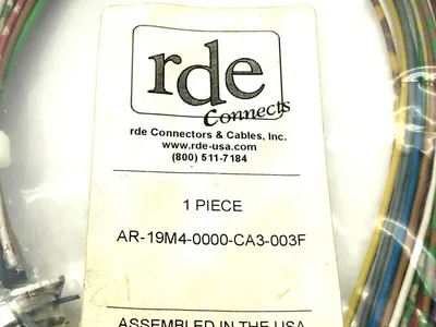 NEW RDE CONNECTS FLANGE CONNECTOR FRONT MOUNT CABLE ASSEMBLY