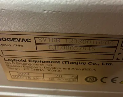 USED LEYBOLD SOGEVAC ROTARY VANE VACUUM PUMP