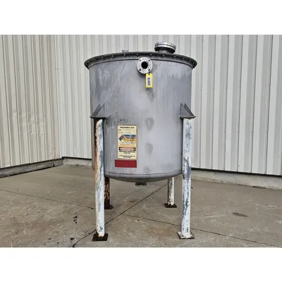Used 60" Dia. Stainless Steel Vertical Liquid Holding Tank 630 Gallon