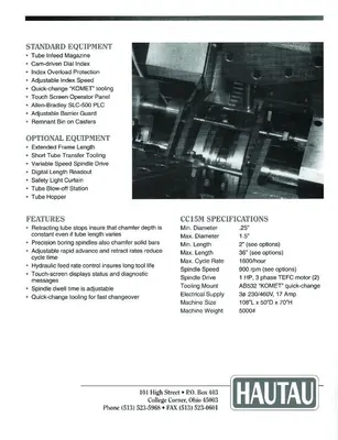 HAUTAU MODEL #CC15M DOUBLE END CHAMFER MACHINE: STOCK #10957