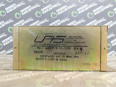 United Air Specialists, Inc. 21-1220 Power Supply Rev. N 120V 75W Max. Used