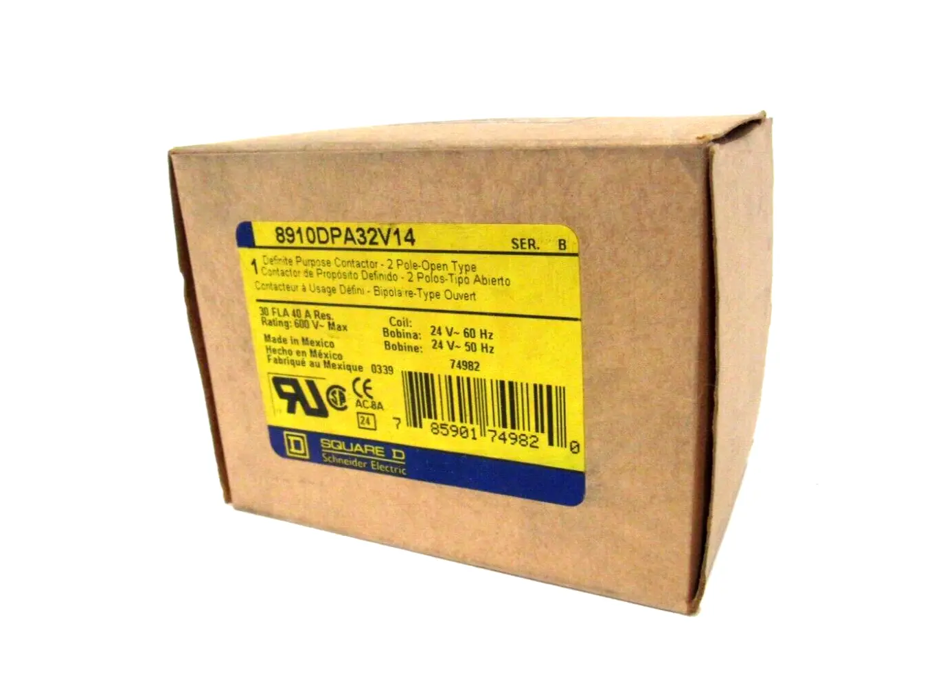 NEW SQUARE D 8910DPA32V14 CONTACTOR SER.B