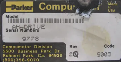 USED PARKER AH-DRIVE COMPUMOTOR AHDRIVE REV.2Q
