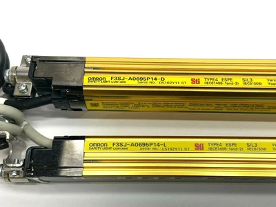 F3SJ-A0695P14-D F3SJ-A0695P14-L | Omron F3SJ-A0695P14 Safety Light Curtain Emitter / Receiver Set - Used