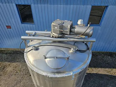 Used 1750 Gallon Tank, 304 Stainless Steel, With Sweep Agitation, Electrically Heated