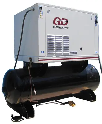 Used GARDNER DENVER HER7F-8 Tank Mounted Air Compressors California US | Bay Line Tool #1316245