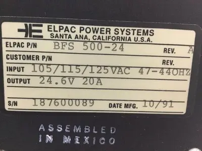 USED ELPAC POWER SYSTEM BFS 500-24